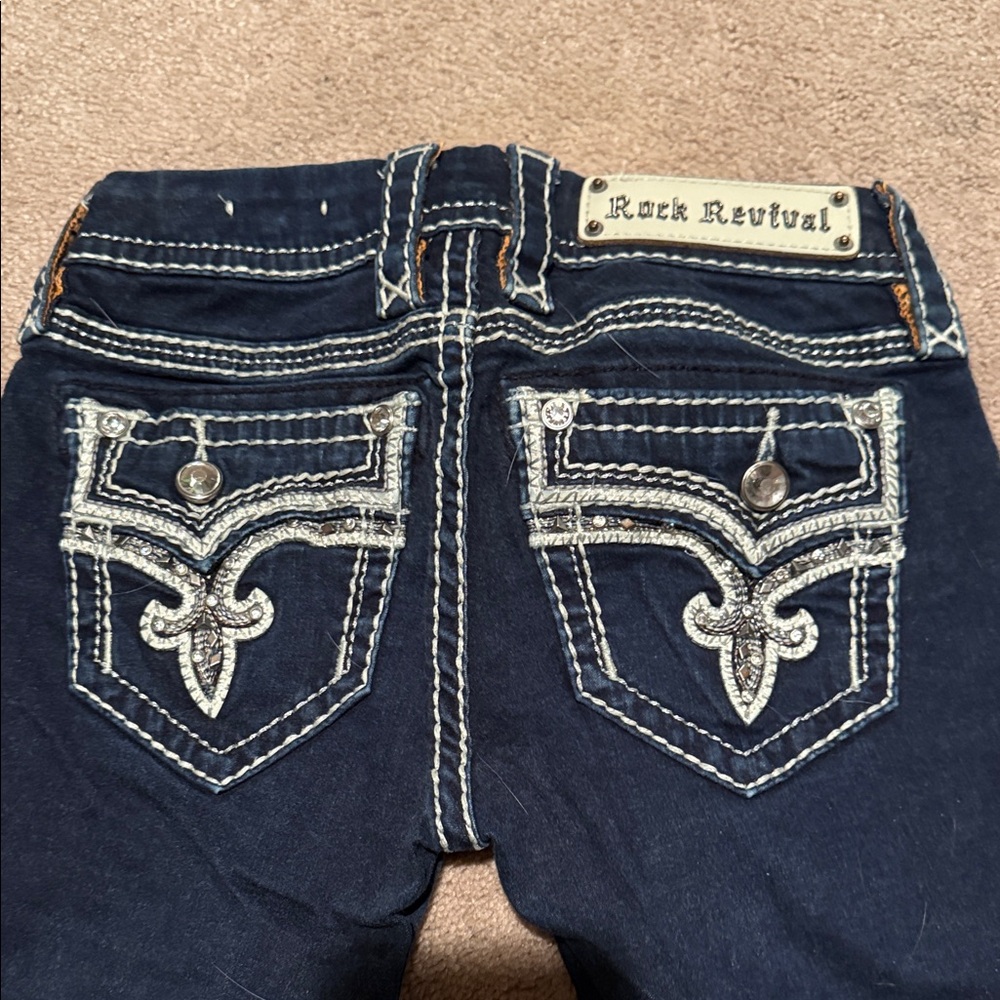 Rock Revival Dark Blue Boot Cut Jeans - Picture 2 of 6